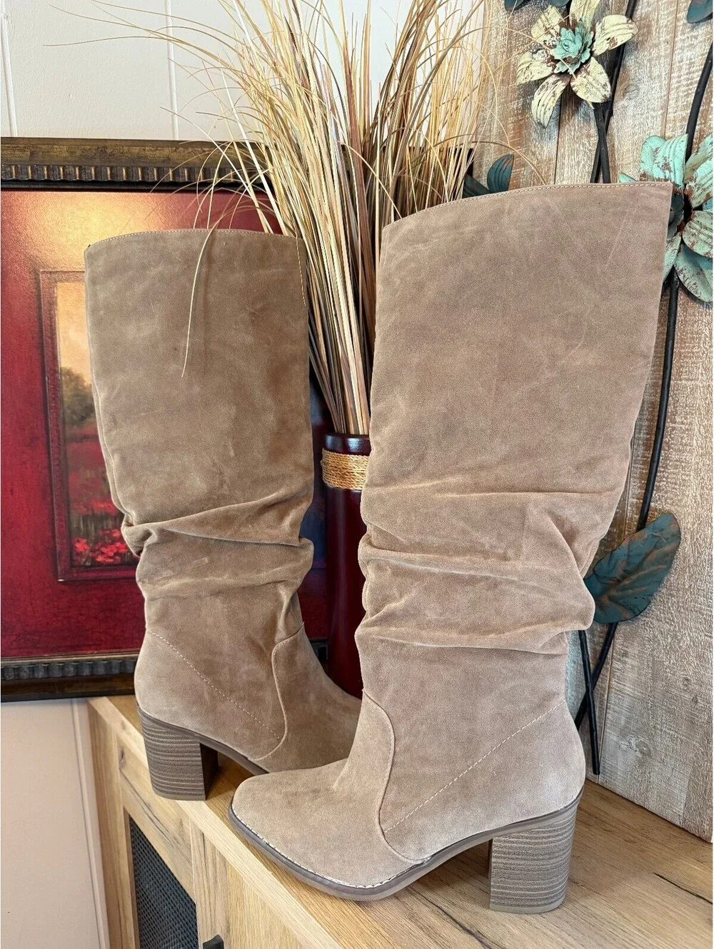 Universal Thread Womens 9.5 Suede Slouch Knee High Boots NWT